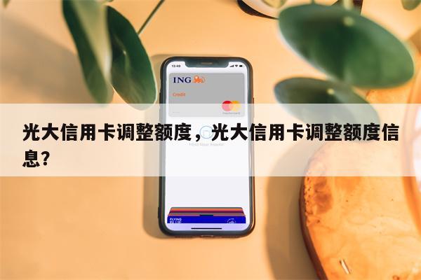 光大信用卡调整额度，光大信用卡调整额度信息？