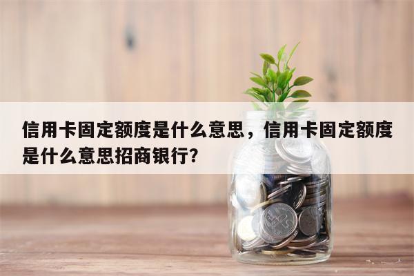 信用卡固定额度是什么意思，信用卡固定额度是什么意思招商银行？