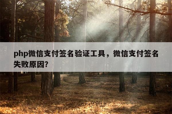 php微信支付签名验证工具,微信支付签名失败原因?