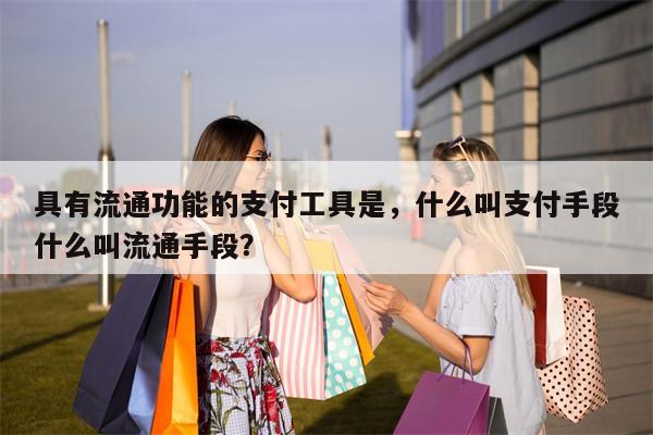 具有流通功能的支付工具是,什么叫支付手段什么叫流通手段?