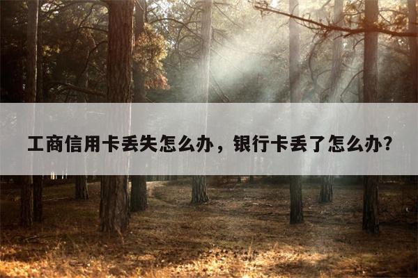 工商信用卡丢失怎么办，银行卡丢了怎么办？