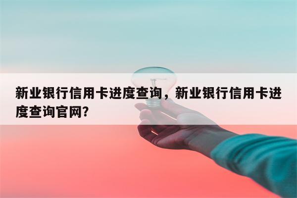 新业银行信用卡进度查询,新业银行信用卡进度查询官网?