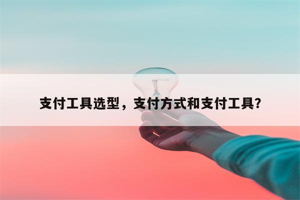 支付工具选型，支付方式和支付工具？