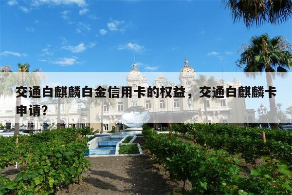 交通白麒麟白金信用卡的权益，交通白麒麟卡申请？