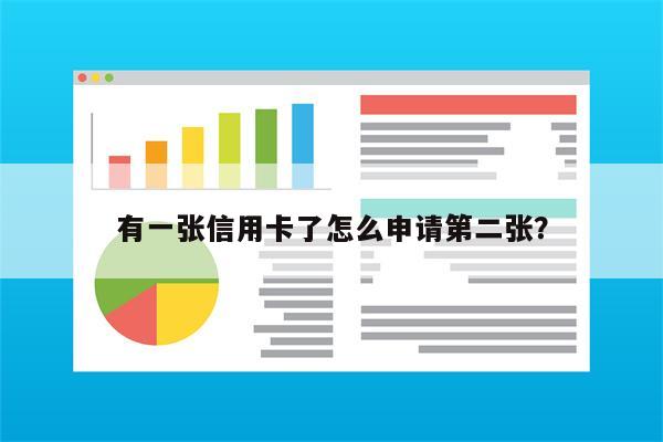 有一张信用卡了怎么申请第二张?