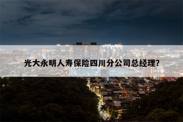 光大永明人寿保险四川分公司总经理？