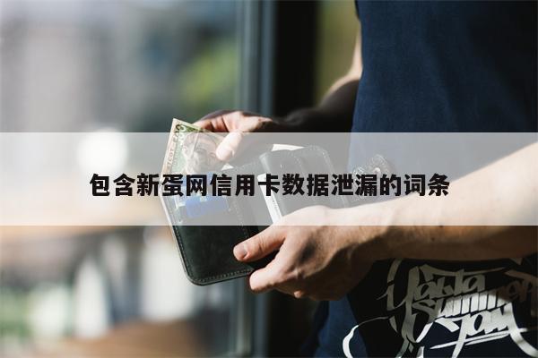 包含新蛋网信用卡数据泄漏的词条