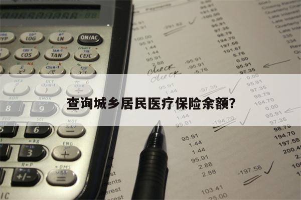查询城乡居民医疗保险余额?