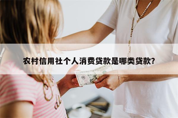 农村信用社个人消费贷款是哪类贷款?