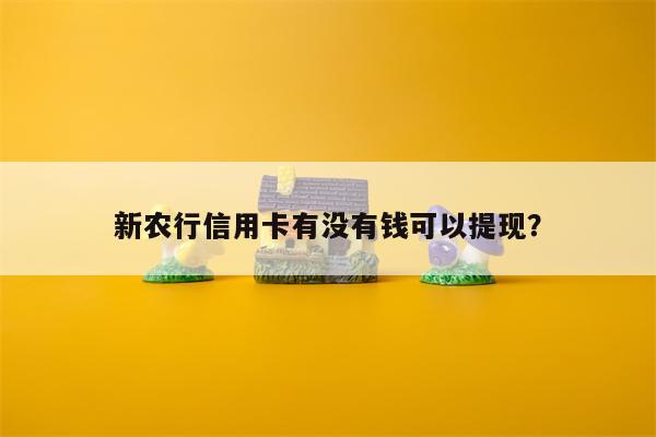 新农行信用卡有没有钱可以提现?