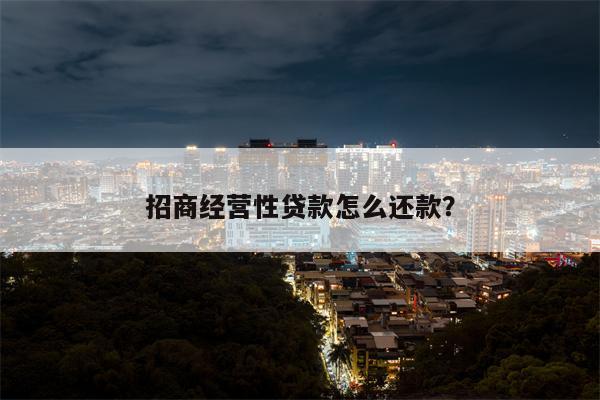 招商经营性贷款怎么还款？