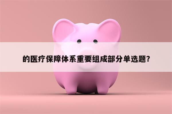的医疗保障体系重要组成部分单选题?