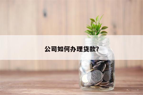 公司如何办理贷款?