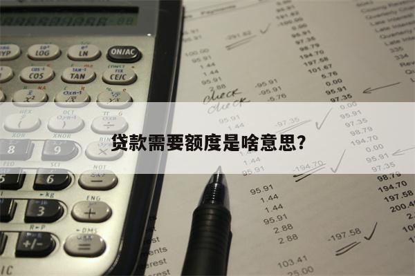 贷款需要额度是啥意思?