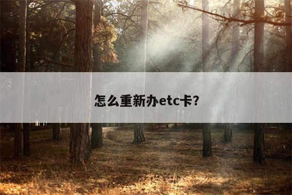 怎么重新办etc卡?