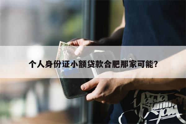 个人身份证小额贷款合肥那家可能?