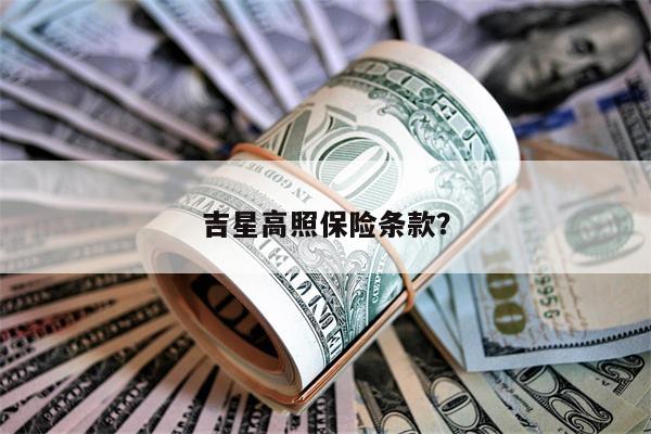 吉星高照保险条款?