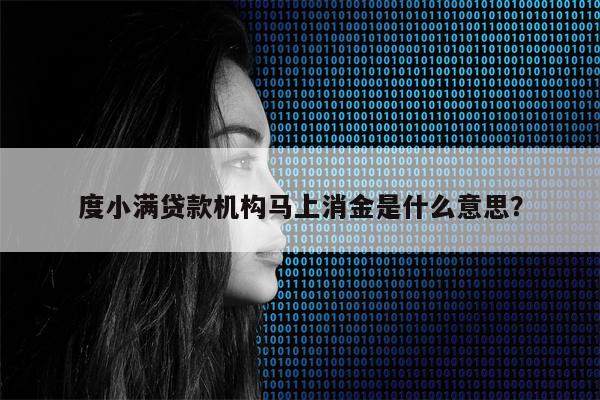 度小满贷款机构马上消金是什么意思?