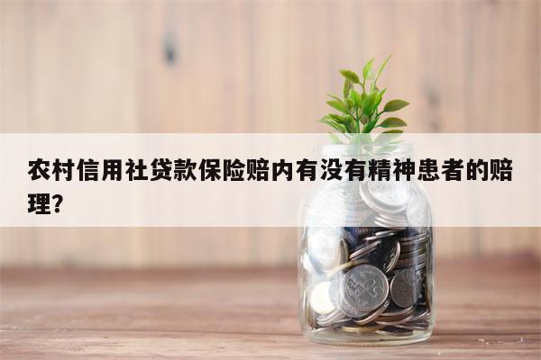 农村信用社贷款保险赔内有没有精神患者的赔理?