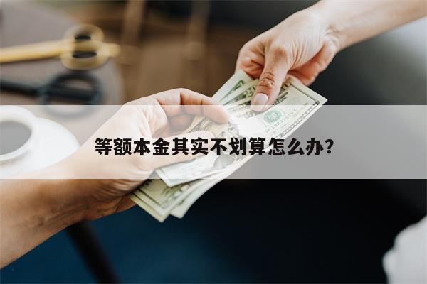 等额本金其实不划算怎么办?