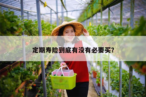 定期寿险到底有没有必要买？