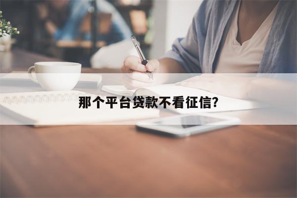 那个平台贷款不看征信?