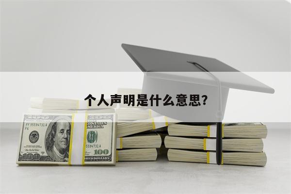 个人声明是什么意思？
