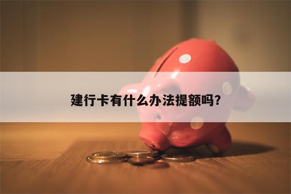 建行卡有什么办法提额吗?