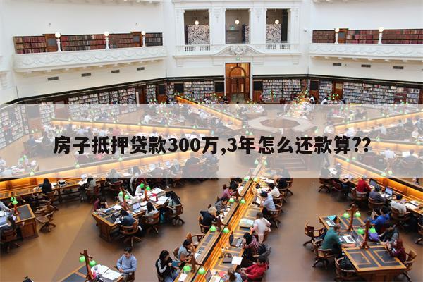 房子抵押贷款300万,3年怎么还款算??