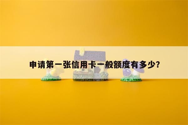 申请第一张信用卡一般额度有多少?