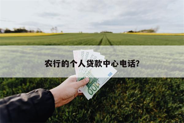 农行的个人贷款中心电话？