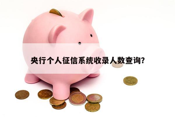 央行个人征信系统收录人数查询?