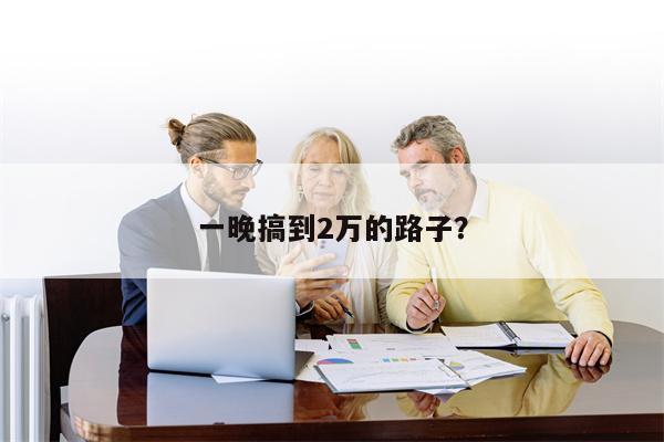 一晚搞到2万的路子？