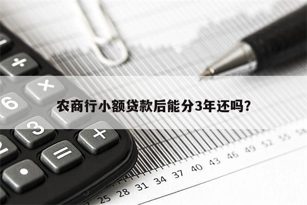 农商行小额贷款后能分3年还吗？