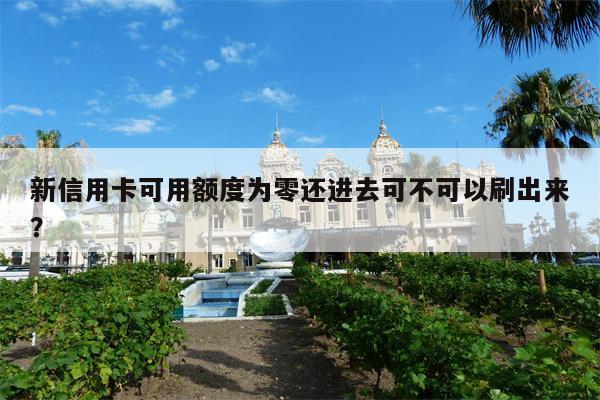 新信用卡可用额度为零还进去可不可以刷出来?