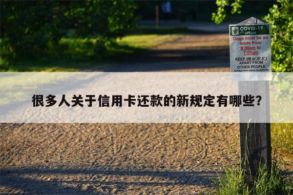 很多人关于信用卡还款的新规定有哪些?