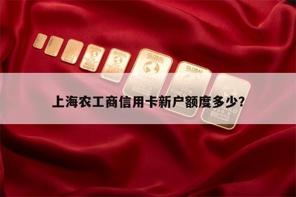 上海农工商信用卡新户额度多少?