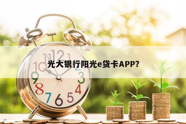 光大银行阳光e贷卡APP?