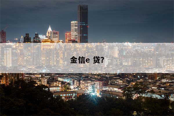 金信e 贷?