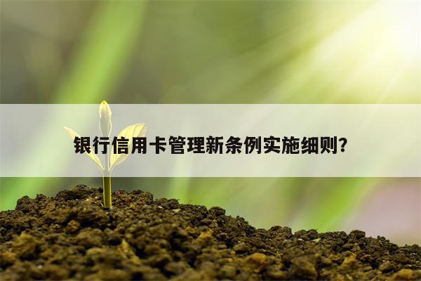 银行信用卡管理新条例实施细则？