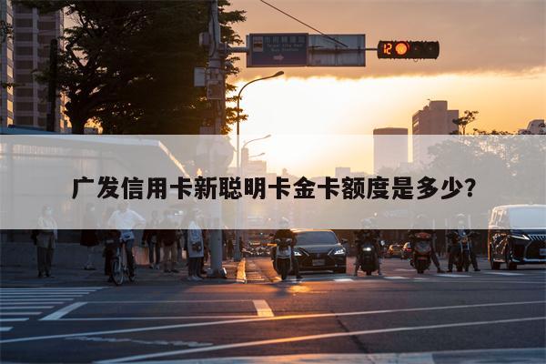广发信用卡新聪明卡金卡额度是多少？