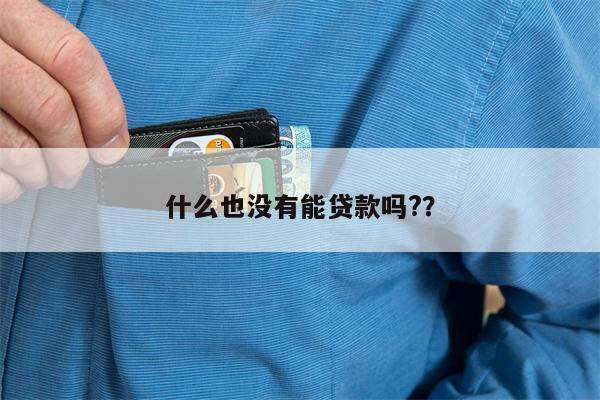 什么也没有能贷款吗??