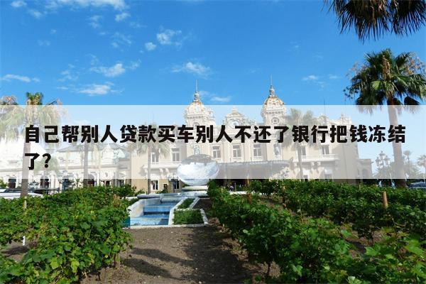 自己帮别人贷款买车别人不还了银行把钱冻结了?