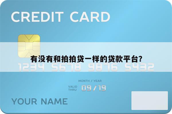 有没有和拍拍贷一样的贷款平台?
