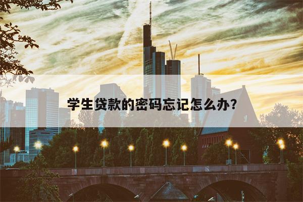 学生贷款的密码忘记怎么办?