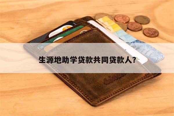 生源地助学贷款共同贷款人?