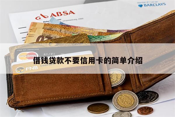 借钱贷款不要信用卡的简单介绍
