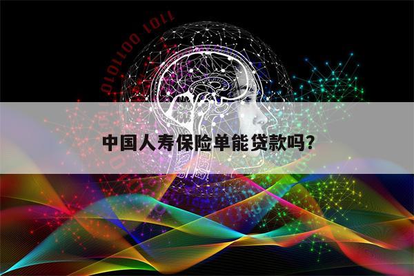中国人寿保险单能贷款吗?