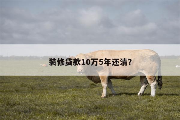 装修贷款10万5年还清?