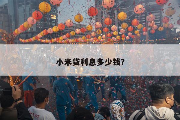小米贷利息多少钱?